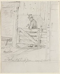 Resting on the Fence by William Sidney Mount (American, 1807–1868)