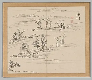 Reverberations of Taiga, Volume 2 (leaf 9) by Aoki Shukuya (Japanese, d. 1802)
