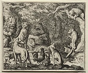 Reynard the Fox:  Reynard Asks Permission to Confess by Allart van Everdingen (Dutch, 1621–1675)