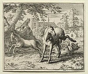 Reynard the Fox:  Reynard Tricks the Wolf by Allart van Everdingen (Dutch, 1621–1675)