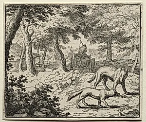 Reynard the Fox:  The Badger's Defense of Reynard by Allart van Everdingen (Dutch, 1621–1675)