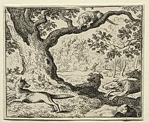 Reynard the Fox:  The Disloyal Cat by Allart van Everdingen (Dutch, 1621–1675)
