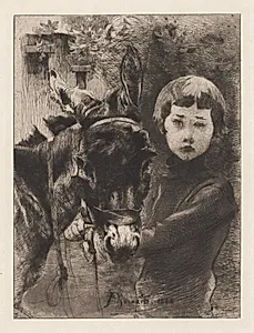 Robert Besnard and His Donkey (Robert Besnard et son âne) by Albert Besnard (French, 1849–1934)
