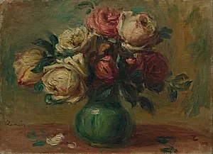 Roses in a Vase by Pierre-Auguste Renoir (French, 1841–1919)