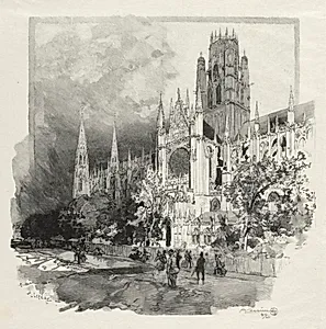 Rouen Illustré:  Eglise Saint Ouen by Auguste Louis Lepère (French, 1849–1918)