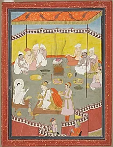 Royal Couple Distributing Meals by Unknown Artist