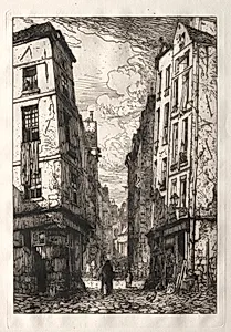Rue des Marmousets (Old Paris) by Maxime Lalanne (French, 1827–1886)