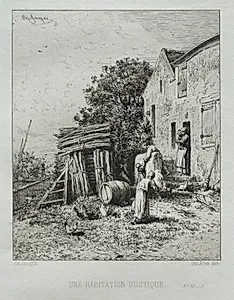 Rustic House by Charles-Émile Jacque (French, 1813–1894)
