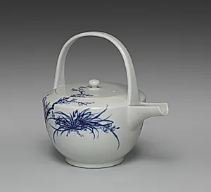 Sake Pourer with Chrysanthemum, Orchid, and Plum by Seifū Yohei III (Japanese, 1851–1914)
