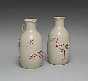 Sake Pourers with Crane and Tortoises by Seifū Yohei III (Japanese, 1851–1914)