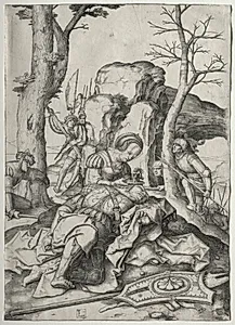 Samson and Delilah by Lucas van Leyden (Dutch, 1494–1533)