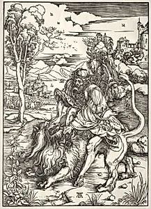 Samson and the Lion by Albrecht Dürer (German, 1471–1528)