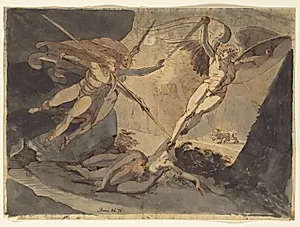 Satan Starts from the Touch of Ithuriel's Spear by Henry Fuseli (Swiss, 1741–1825)