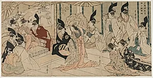 Scene Adapted from the play The Treasury of Loyal Retainers (Chushingura) by Kitagawa Utamaro (Japanese, c. 1754–1806)