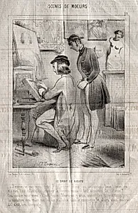 Scènes de moeurs:  La Droit de visite.  J'espère ne pas vous gener?...