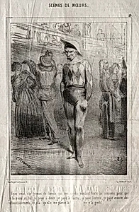 Scènes de moeurs:  Voyez vous, c'te queuse de Pamela qui me cajole pendant toute la semaine pour que je la mene au bal... by Charles Joseph Traviès de Villers (French, 1804–1859)