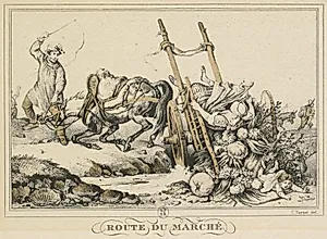 Scenes of Daily Life, Roads and Paths: Road to Market (Scènes de la vie quotidienne, Routes et Chemins: Route du Marché) by Carle Vernet (French, 1758–1836)