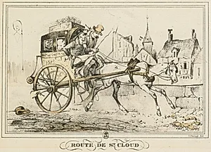 Scenes of Daily Life, Roads and Paths: Road to Saint-Cloud (Scènes de la vie quotidienne, Route et Chemins: Route de Saint-Cloud) by Carle Vernet (French, 1758–1836)