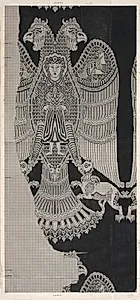 Schematic Drawing of Buyid Silk (1962.264) by Félix Guichert (French)