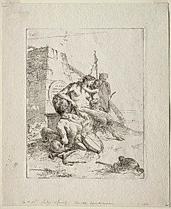Scherzi di Fantasia: Satyr Family with the Obelisk by Giovanni Battista Tiepolo (Italian, 1696–1770)