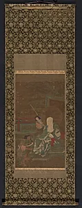 Seated Arhat with Two Attendants by Unknown Artist