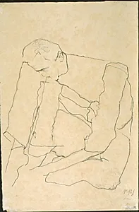 Seated Man (verso) by Egon Schiele (Austrian, 1890–1918)