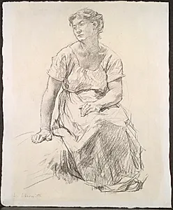 Seated Peasant Woman by Léon Augustin Lhermitte (French, 1844–1925)