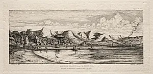 Seine Fishing off Charcoal Burners' Point, Akaroa, Banks' Peninsula, 1845 by Charles Meryon (French, 1821–1868)