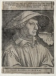 Self-Portrait by Heinrich Aldegrever (German, 1502–1555/61)