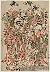 Seven Wise Women of the Pleasure Quarters by Katsukawa Shunshō (Japanese, 1726–1792)
