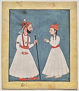 Shamsher Sen (reigned 1727–81) of Mandi with a youth by Unknown Artist