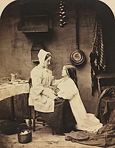 She Runs Home and Tells Her Mother All about It by Henry Peach Robinson (British, 1830–1901)