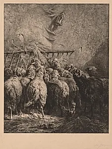 Sheep Enclosure in Béarn by Charles-Émile Jacque (French, 1813–1894)