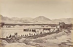 Sherpur. The Laager and Abatts, West Corner, Showing the Kotal and Hills by John Burke (Irish, 1845–1915)
