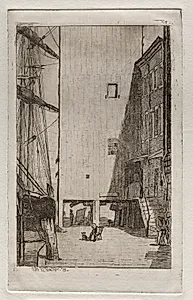 Ship and Elevator by Otto H. Bacher (American, 1856–1909)