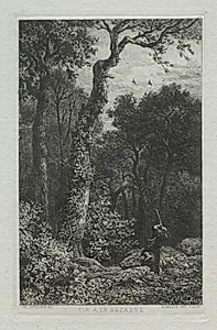 Shooting the Woodcock by Charles-Émile Jacque (French, 1813–1894)