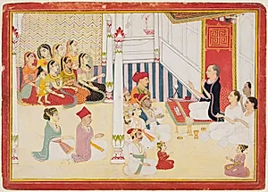 Shvetambara Jain Teacher Giving Instruction by Sahib Ram (Indian, active 1745–1803)