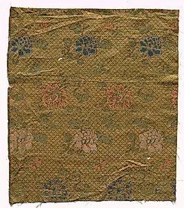 Silk Damask Fragment by Unknown Artist