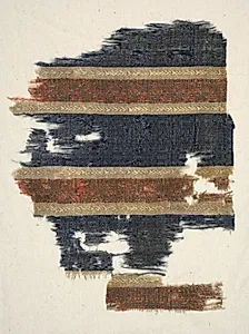 Silk fragment with decorated and inscribed bands, from the tomb of Don Felipe by Unknown Artist