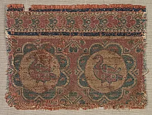 Silk fragment with roundels of ducks by Unknown Artist