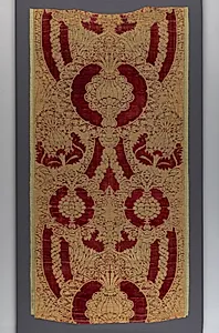 Silk Velvet with Gold in Pomegranate Pattern by Unknown Artist