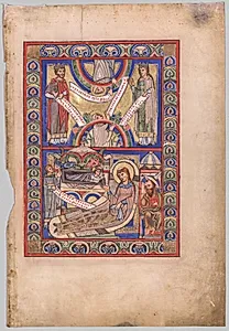 Single Leaf Excised from a Gospel Book: The Nativity (recto) by Unknown Artist