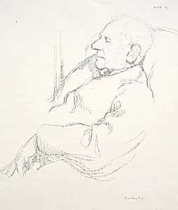 Sir Francis Seymour Haden Asleep by William Rothenstein (British, 1872–1945)