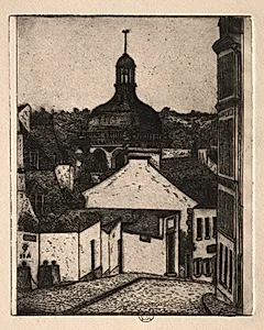 Six Etchings: Notre Dame Street, Pontoise by Paul Gachet (French, 1828–1909)