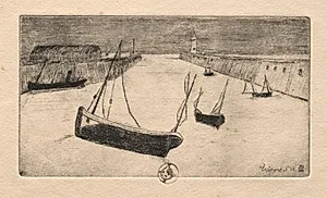 Six Etchings: Tréport by Paul Gachet (French, 1828–1909)