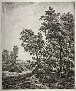 Six large upright landscapes with scenes from Ovid's Metamorphoses: Mercury and Argus by Anthonie Waterloo (Dutch, 1609/10–1690)