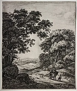 Six large upright landscapes with scenes from the Old Testament