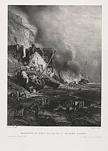 Six Marines: Refitting of a Boat at Low Tide 