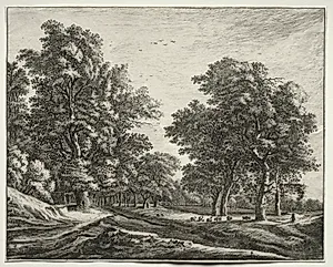 Six views in the Wood of the Hague: Plate 4, Goats Under the Trees