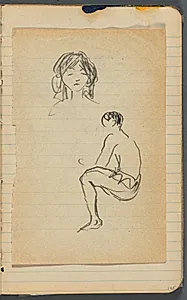 Sketchbook, loose shet between pgs. 144 & 145 by Maurice Prendergast (American, 1858–1924)